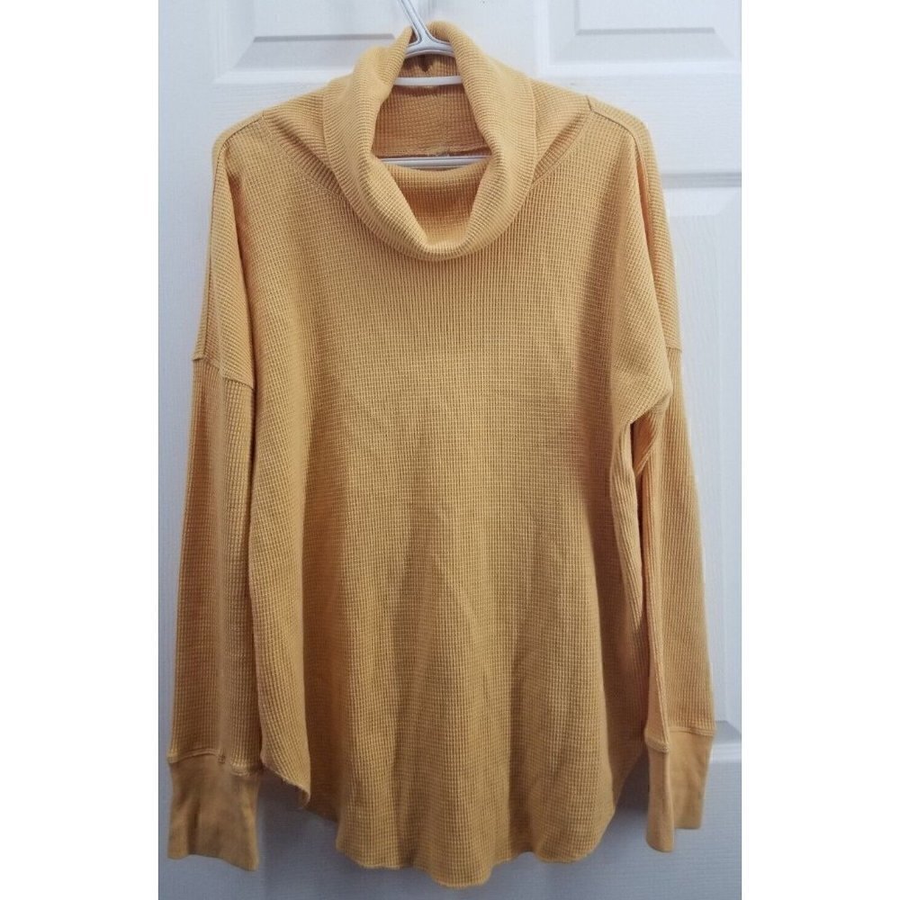 The Group Babaton Thermal Cowlneck Orange Waffle weave Size Large